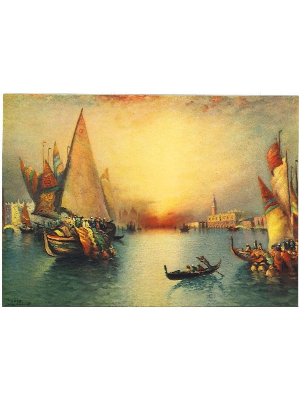 🎨 2 for $20 🎨 Vintage Calendar Print Venice Coming into St Marks Square